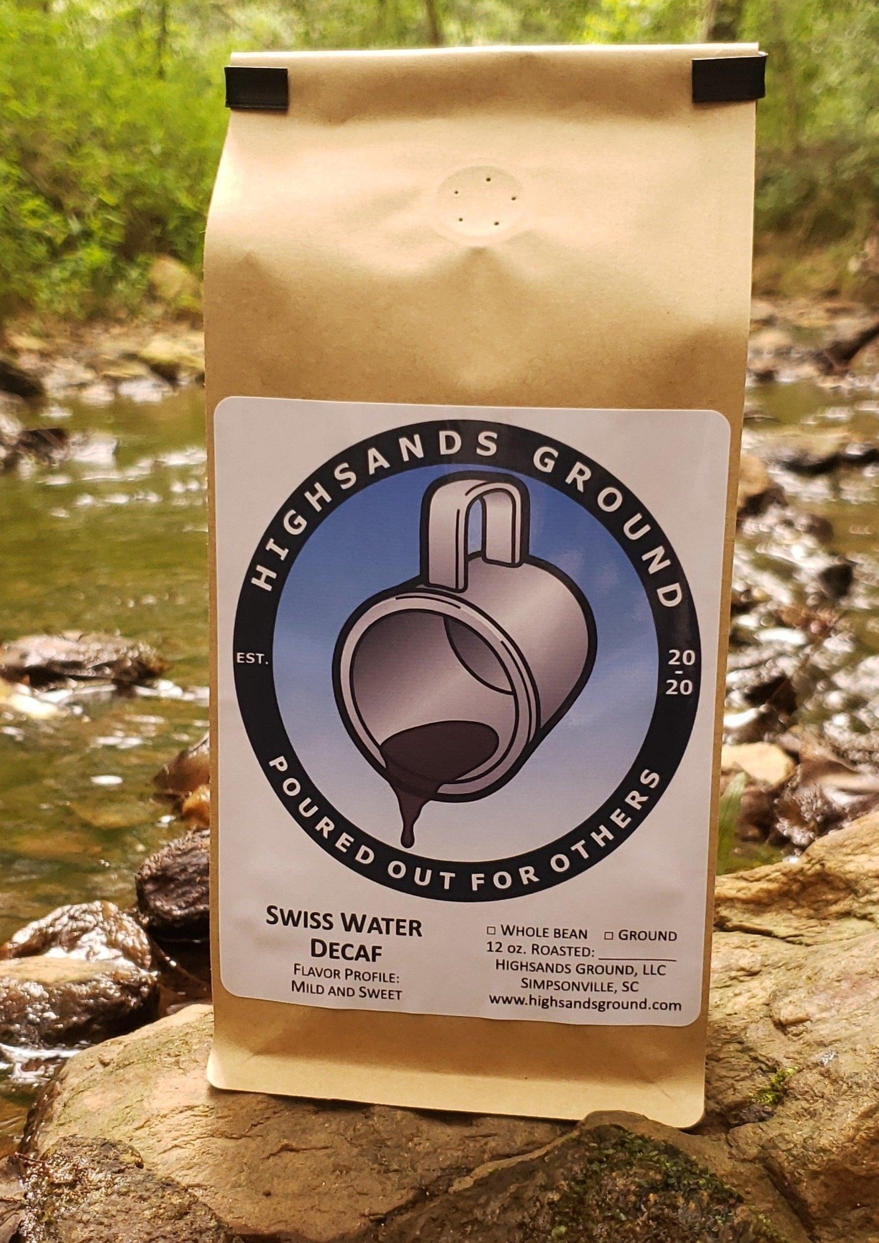 12 ounce bag of Swiss Water Decaf coffee.