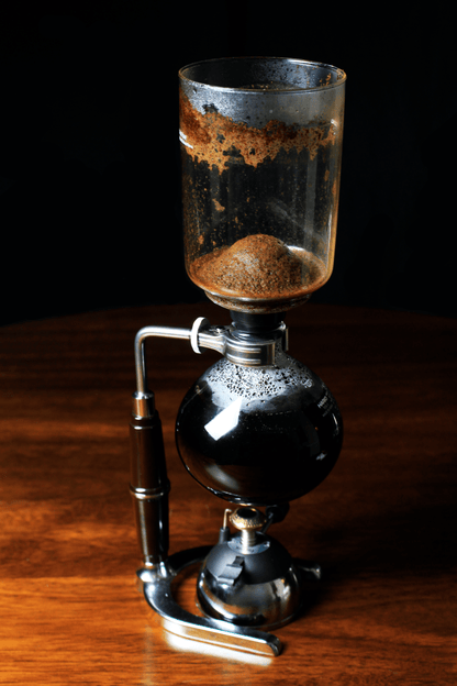 Fresh brewed coffee using Siphon coffee maker.